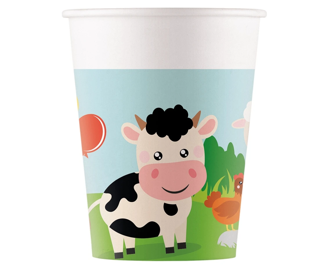Paper cups (WM) Farm, 200ml, 8 pcs (SUP label) EOL