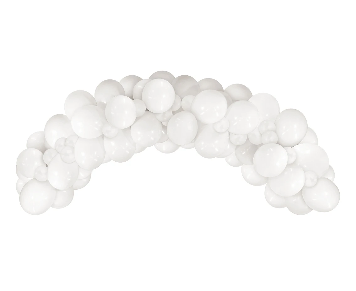 Balloons B&C, garland white, 70pcs