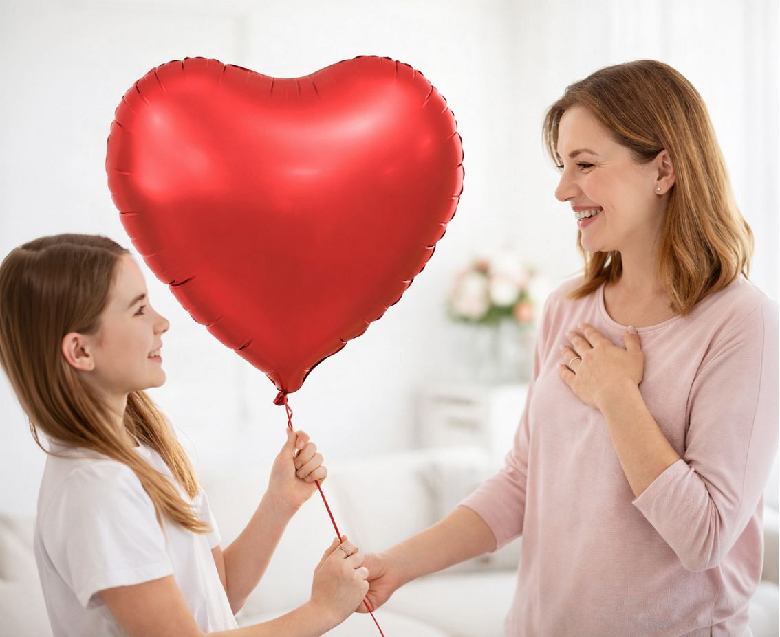 Foil balloon "Heart", matt, red, 18 inches