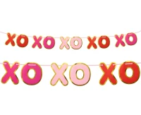 Paper garland XOXO, gold outline, 200 cm EOL
