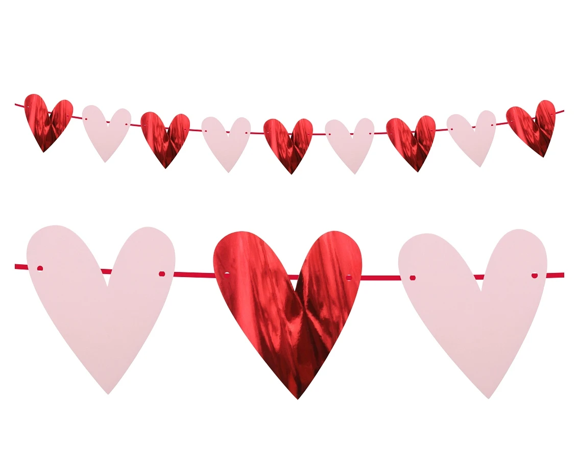 Paper garland Hearts, 200 cm
