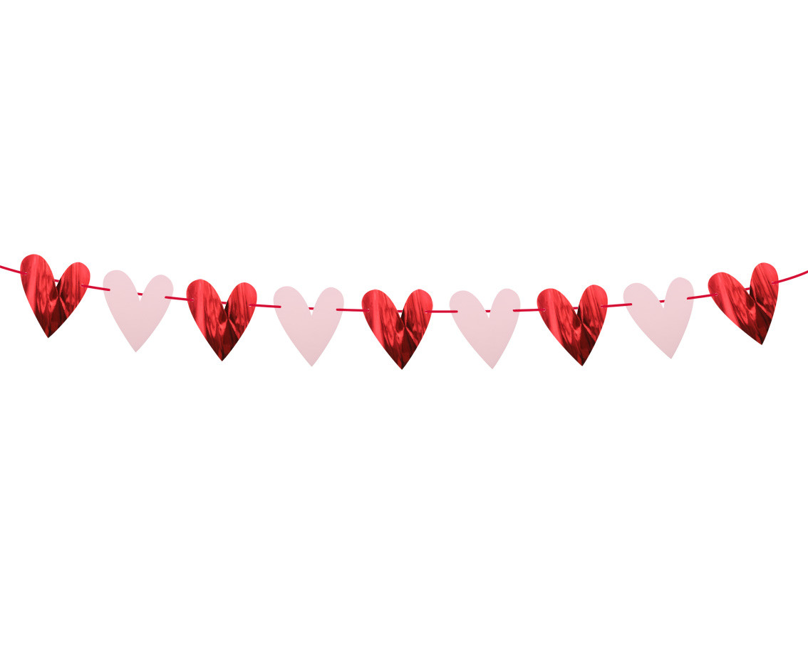 Paper garland Hearts, 200 cm