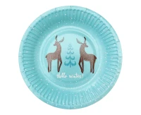 Paper plates Hello Winter, light blue, 18 cm/ 6 pcs. EOL