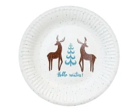 Paper plates Hello Winter, white, 18 cm/ 6 pcs. EOL