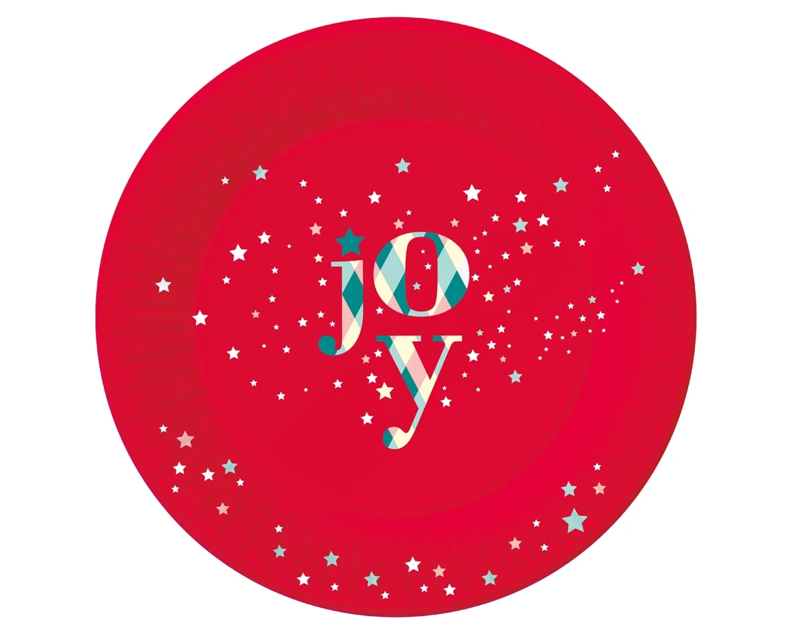 Paper plates Joy, red, 18 cm/ 6 pcs. EOL
