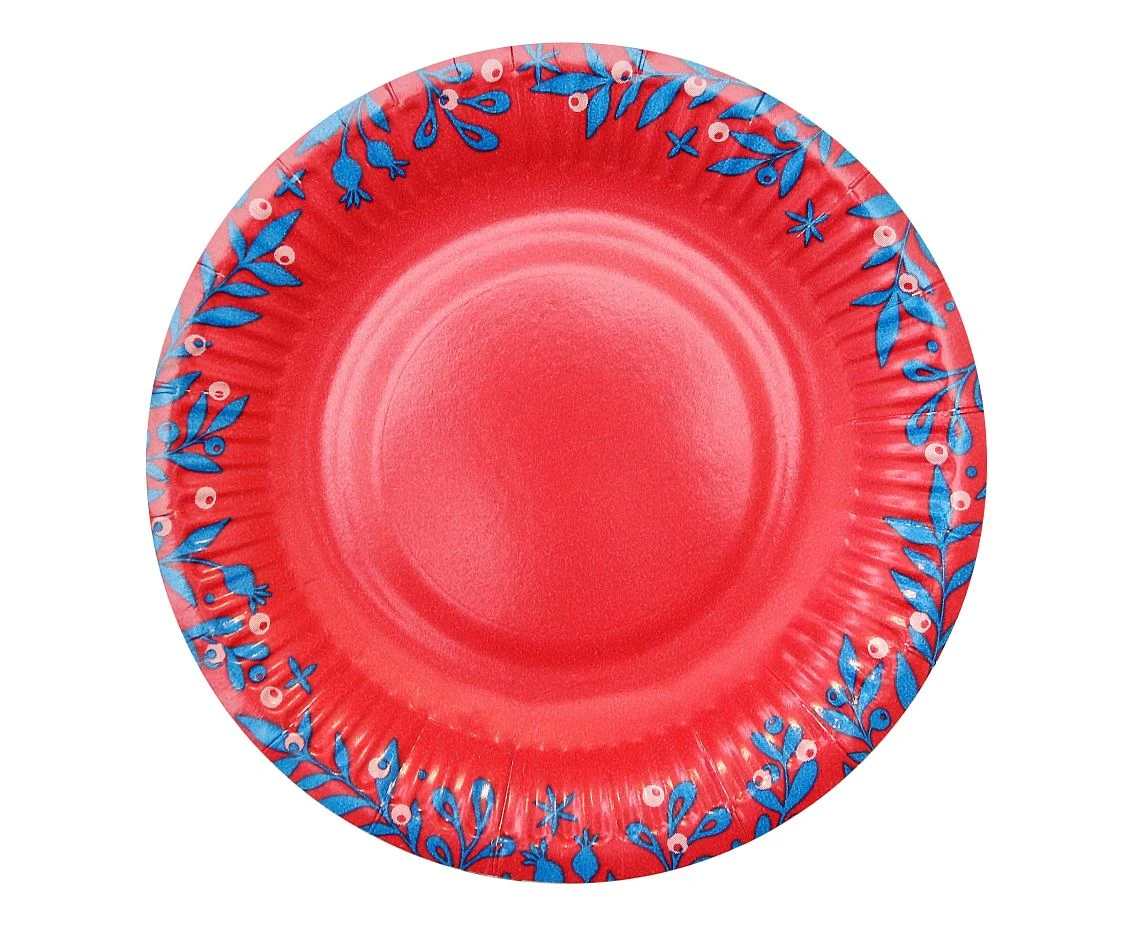 Paper plates Joy, Let It Snow, red, 18 cm/ 6 pcs. EOL