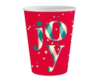 Paper cups Joy, red, 250 ml/ 6 pcs. EOL