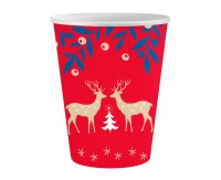 Paper cups Let It Snow, red, 250 ml/ 6 pcs.