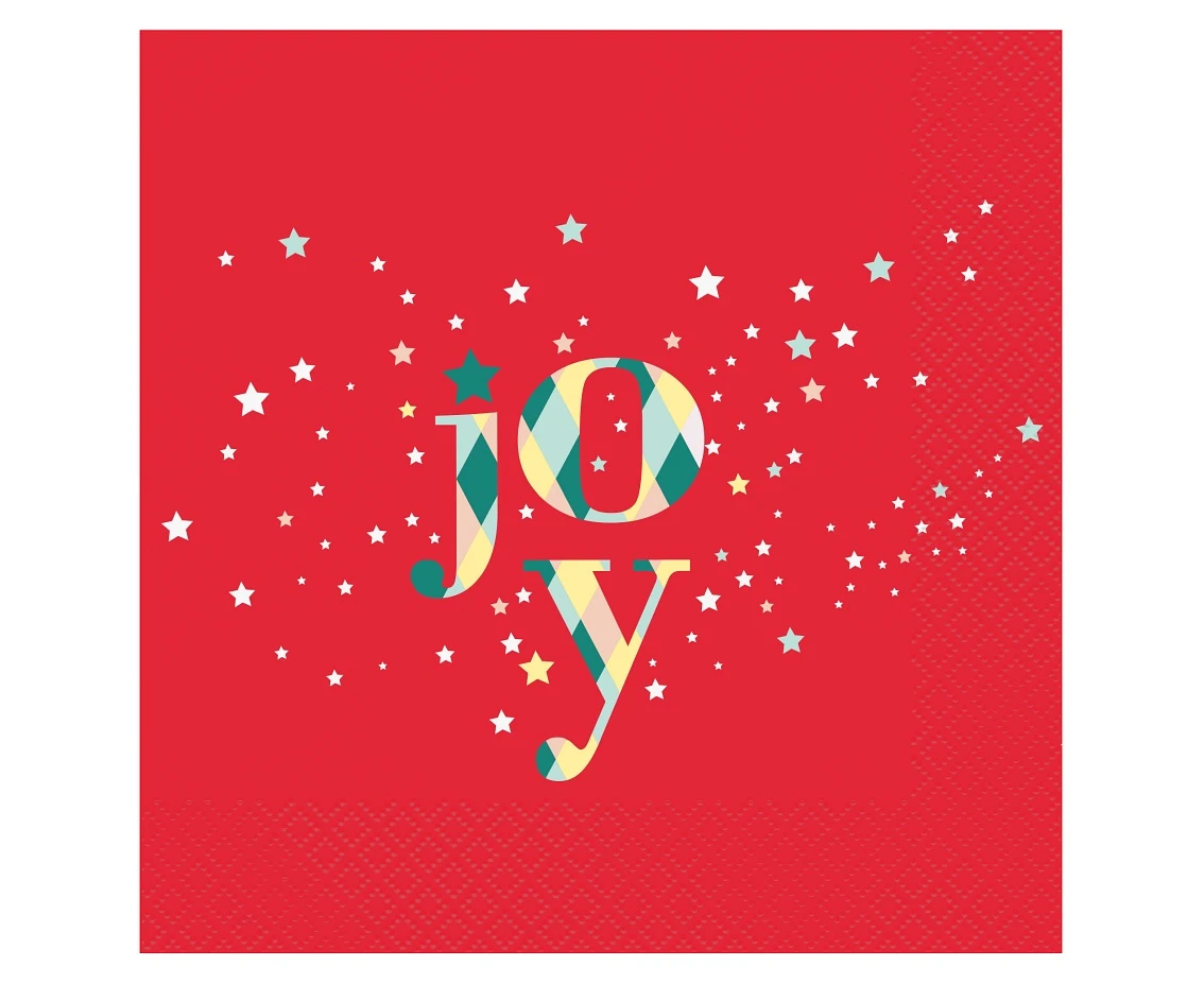 Paper napkins Joy, red, 33x33 cm/ 20 pcs. EOL