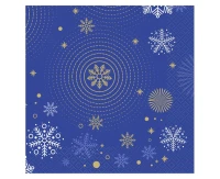 Paper napkins Navy Blue, snowflakes, 33x33 cm/ 20 pcs. EOL