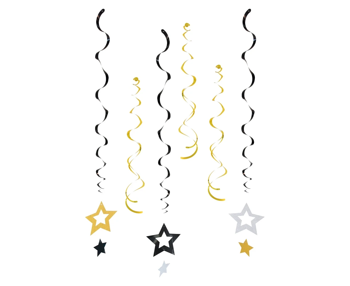 Hanging decoration B&C Stars, glitter, 6 pcs EOL