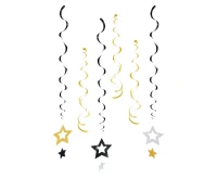 Hanging decoration B&C Stars, glitter, 6 pcs EOL