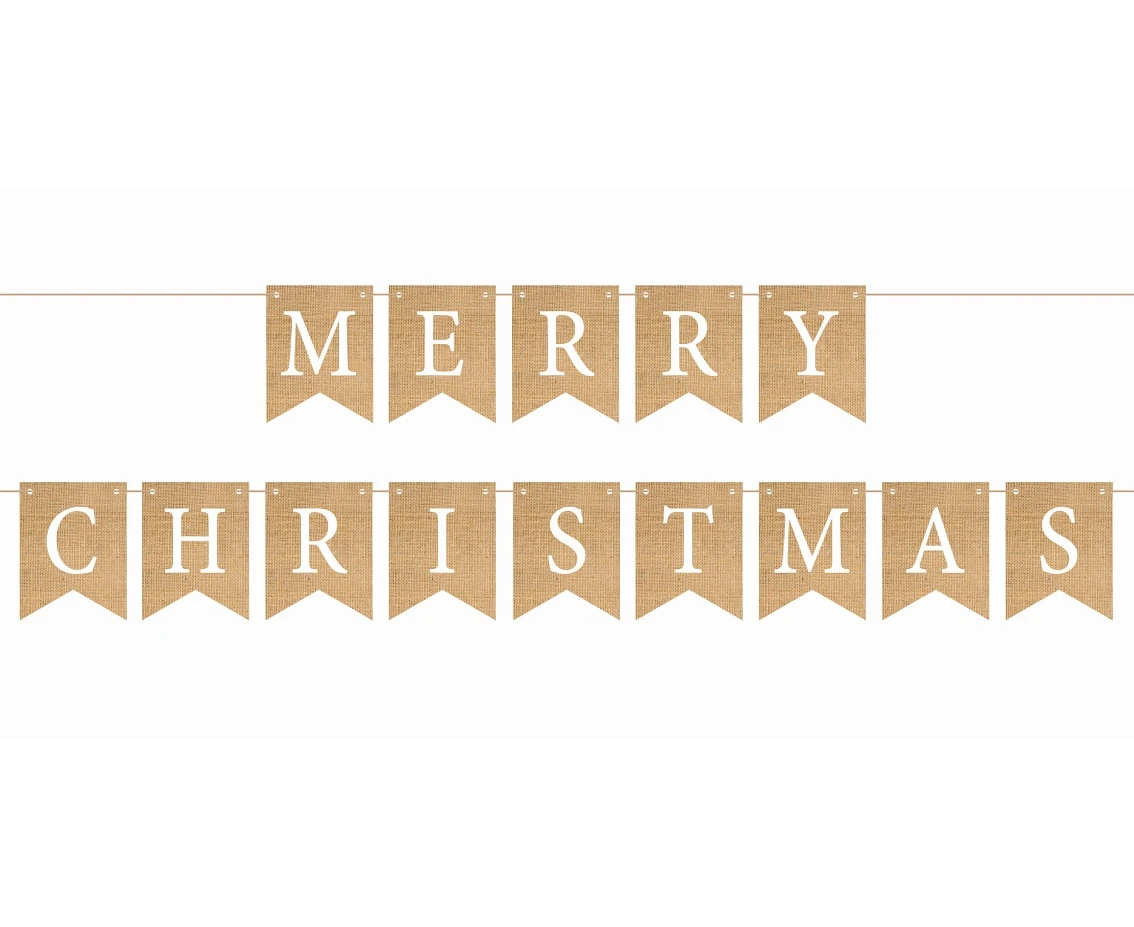 Paper garland Merry Christmas,10x13 cm, 250 cm EOL