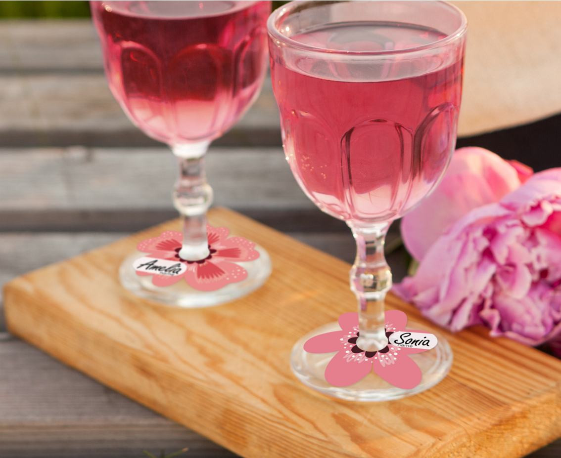 Glass place cards Summer - Have Fun, 6 pcs