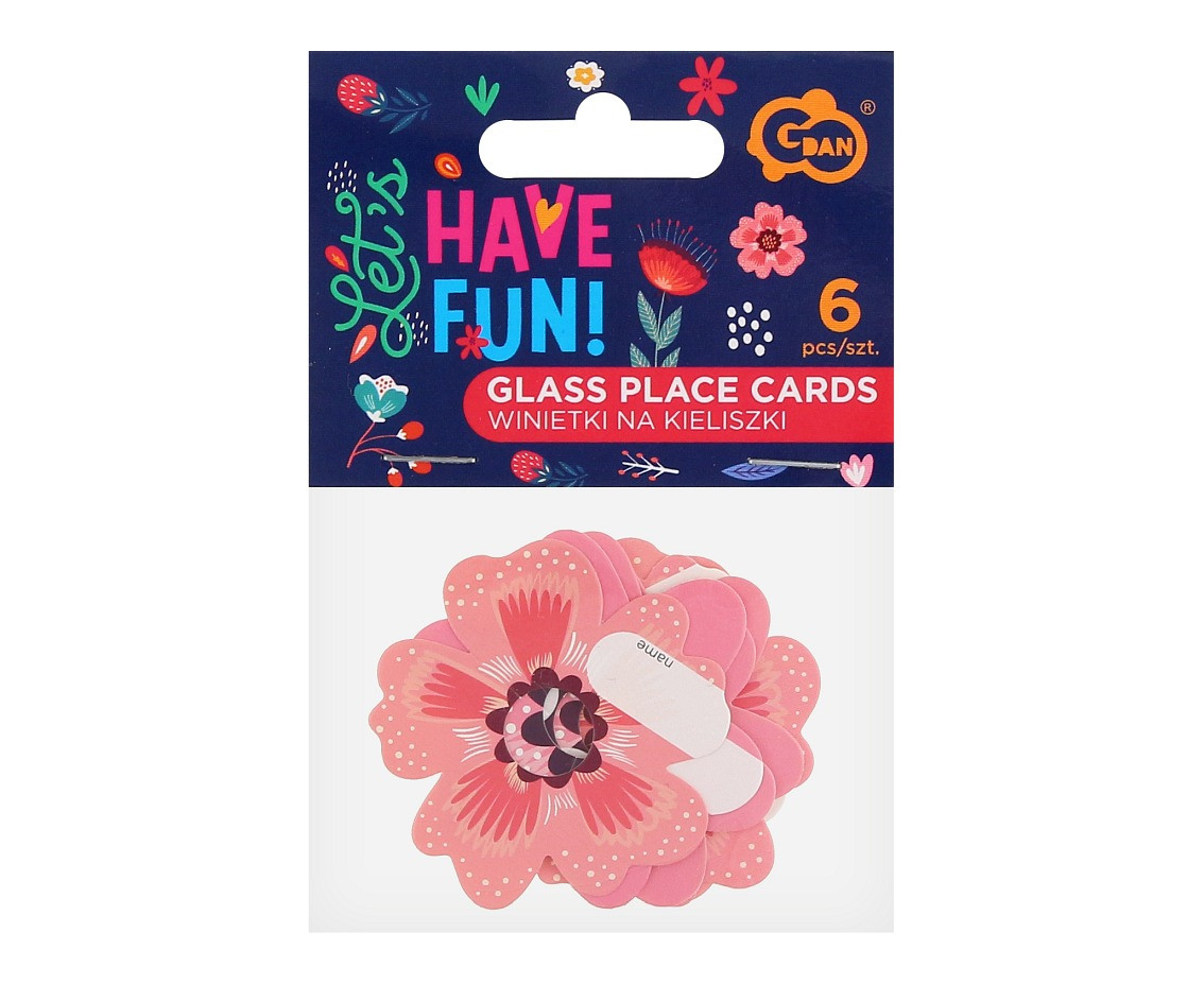 Glass place cards Summer - Have Fun, 6 pcs