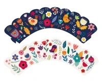 Cake wrappers Folk garden, 6 pcs EOL