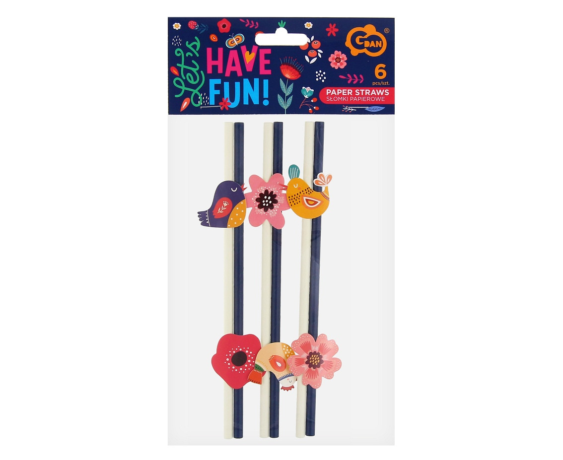 Paper straws Summer - Have Fun, 6 pcs EOL