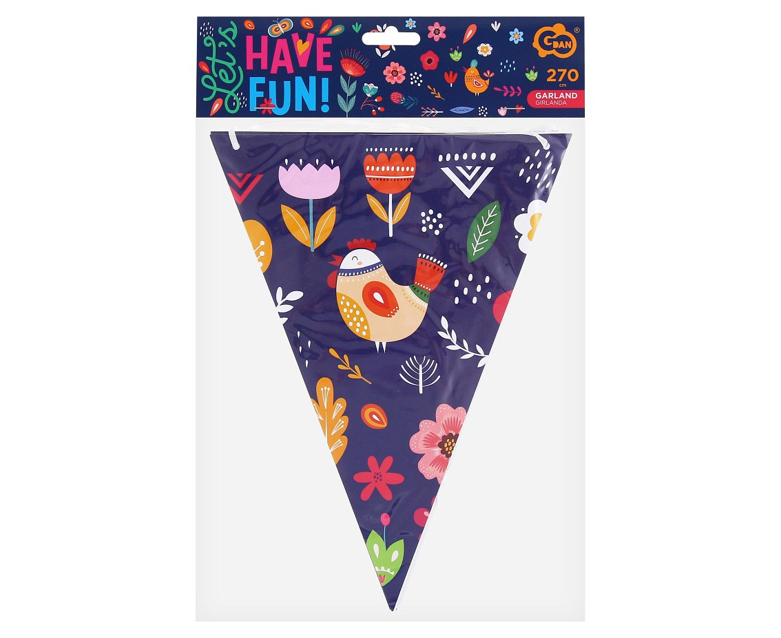Paper garland Summer - Have Fun, flags, 270 cm EOL