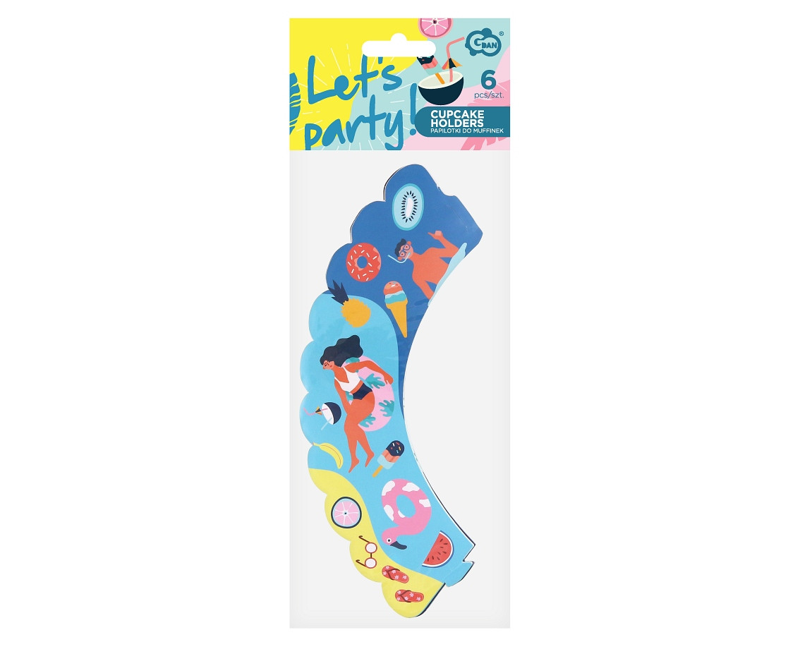 Cupcake holders Summer - Let''s party, 6 pcs EOL