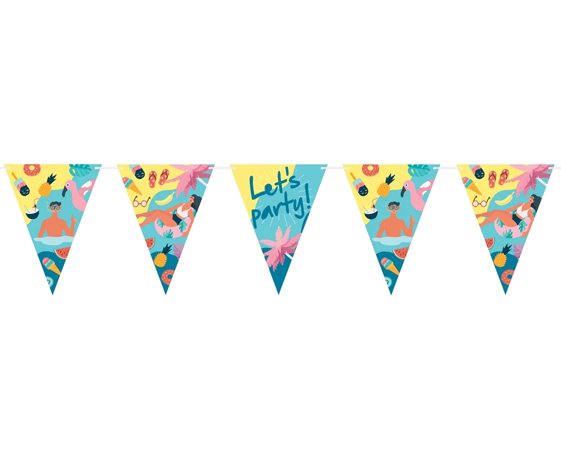 Paper garland Summer - Let''s party (beach), flags, 270 cm EOL