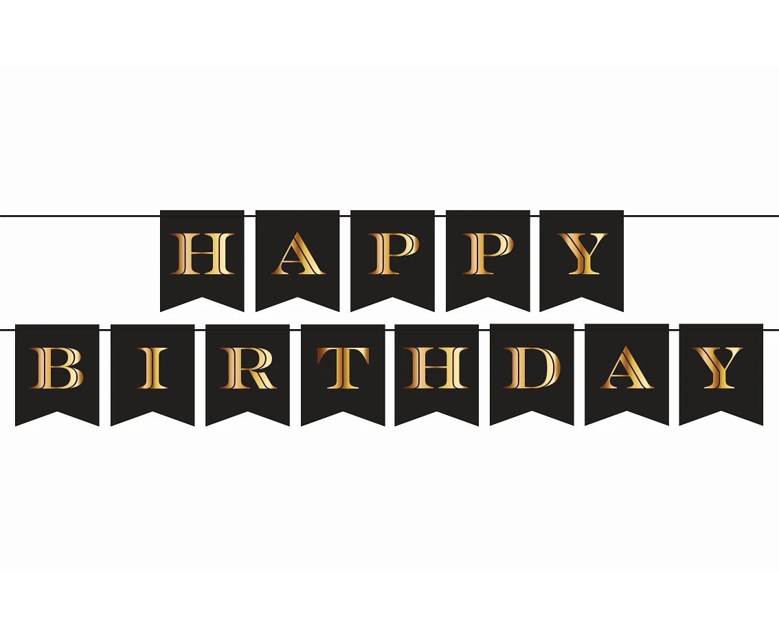 Paper garland Happy Birthday - B&G Party, 250 cm