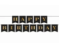 Paper garland Happy Birthday - B&G Party, 250 cm