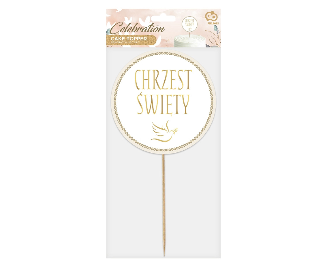 Cake topper Chrzest Święty - Dove, diameter 14 cm EOL