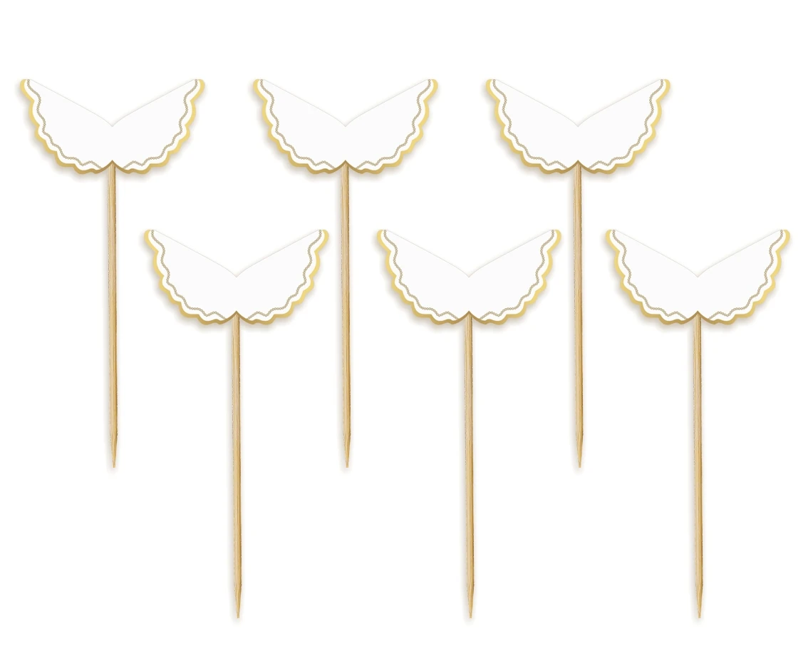 Picks Angel, gold outline, 6 pcs