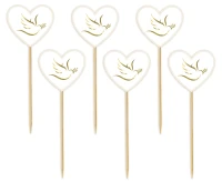Picks Heart with dove, 6 pcs