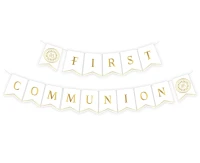 Paper garland First Communion, flags 13.5x17.5 cm, 2x300 cm EOL