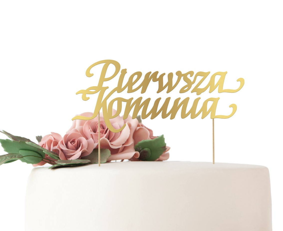 Cake topper Pierwsza Komunia, 17x14 cm