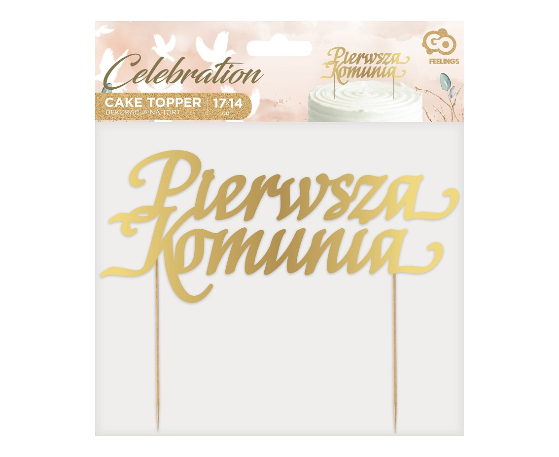 Cake topper Pierwsza Komunia, 17x14 cm