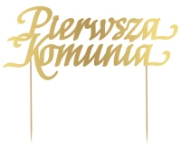 Cake topper Pierwsza Komunia, 17x14 cm