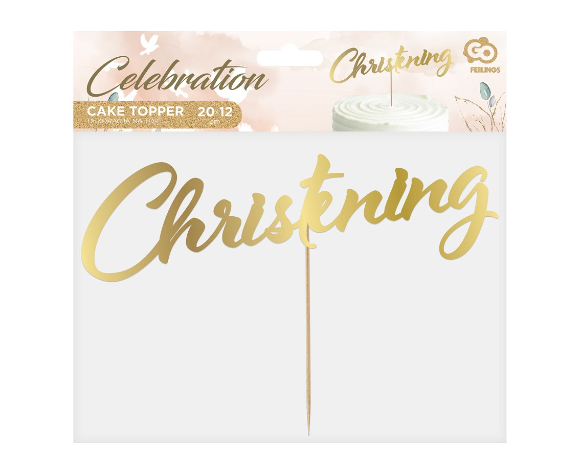 Cake topper Christening, 20x12 cm EOL