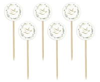 Picks Dove with leaves, 6 pcs