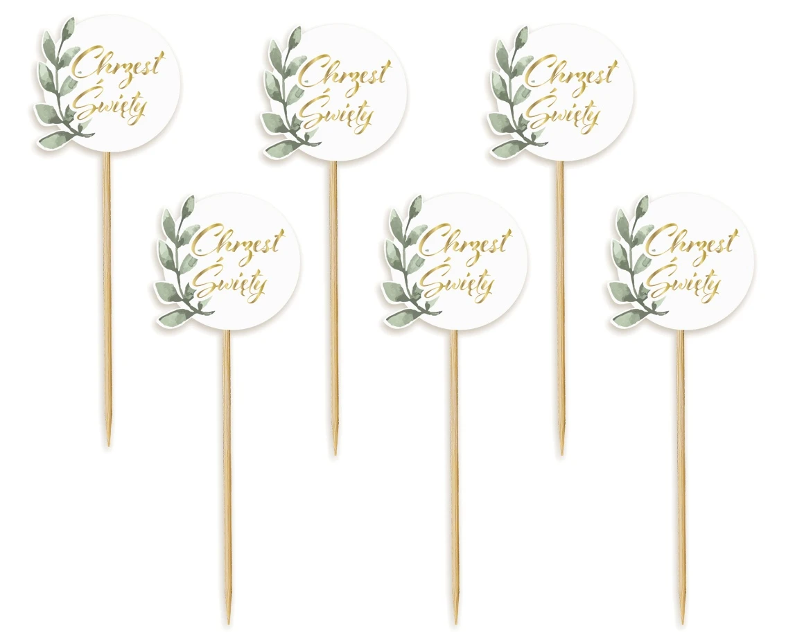 Picks Chrzest Święty, leaves, 6 pcs