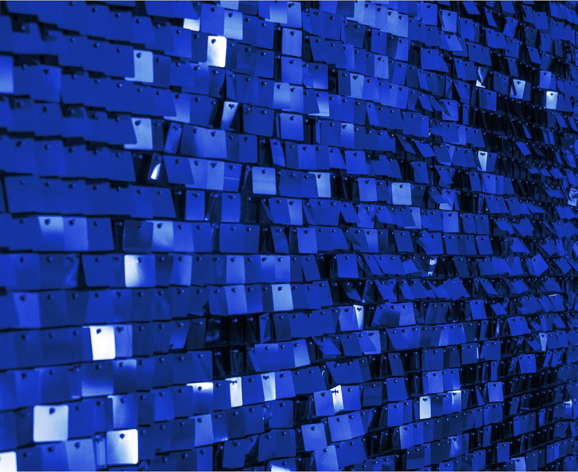 Decorative blue panel, black background, 30x30 cm / 100 squares