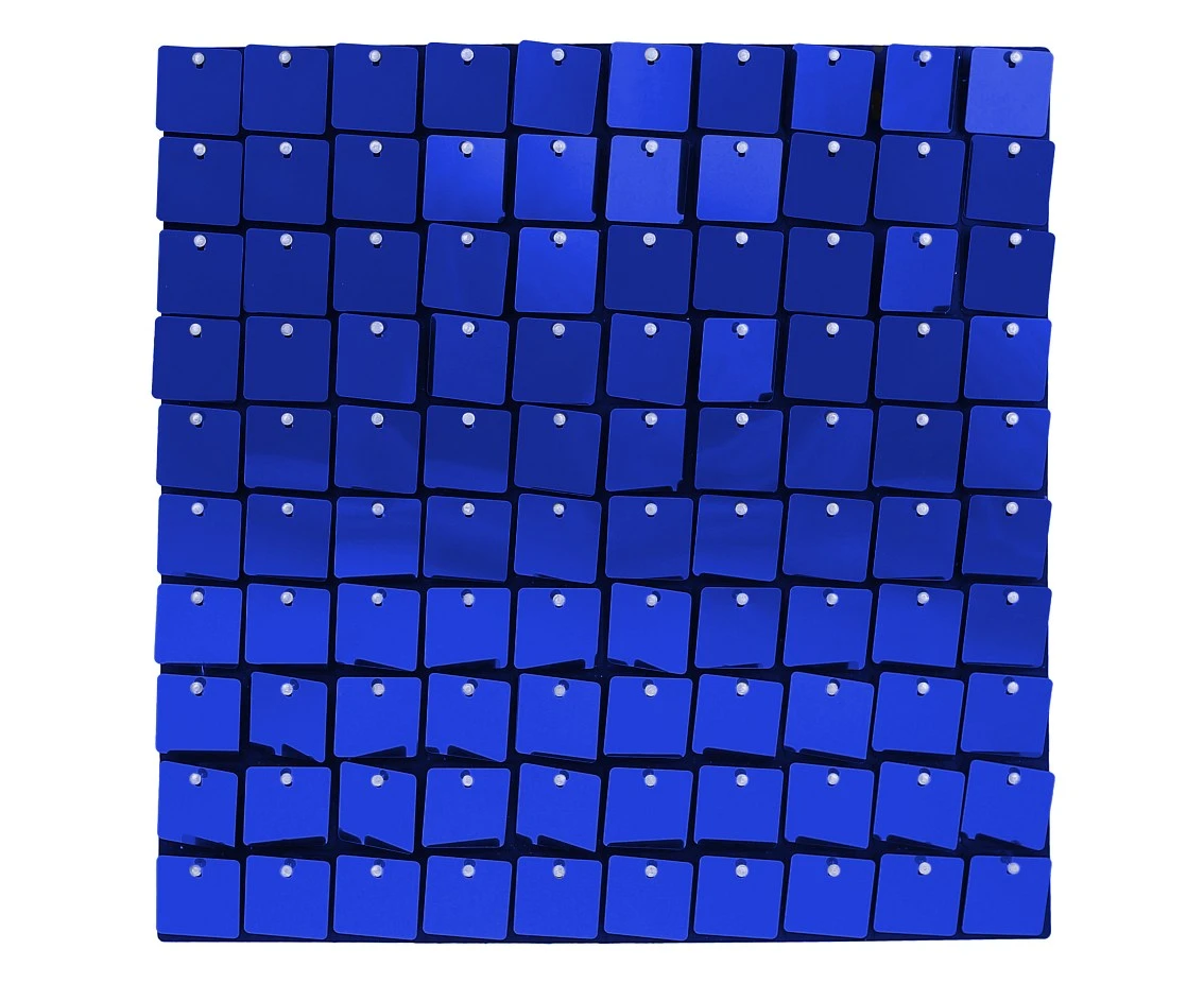 Decorative blue panel, black background, 30x30 cm / 100 squares