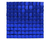 Decorative blue panel, black background, 30x30 cm / 100 squares