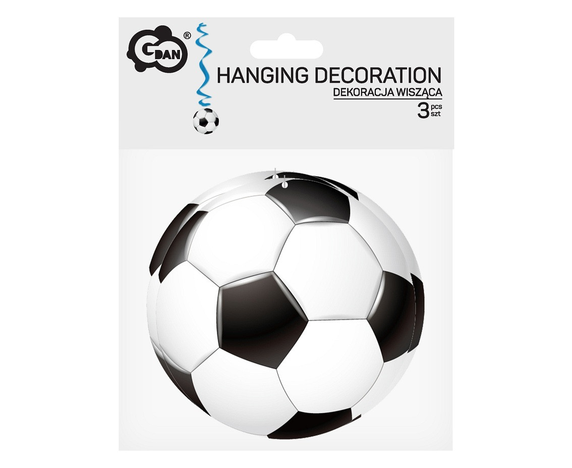 Hanging decoration Football, 3 pcs