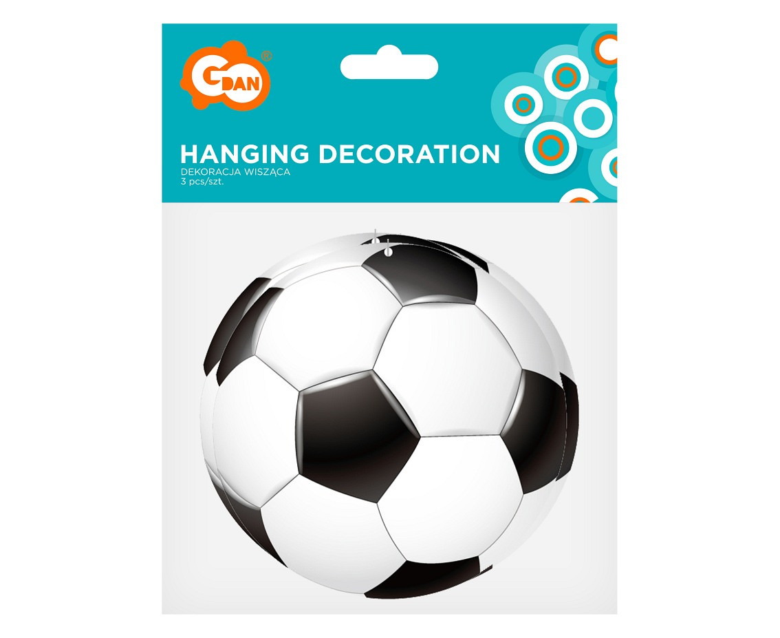 Hanging decoration Football, 3 pcs