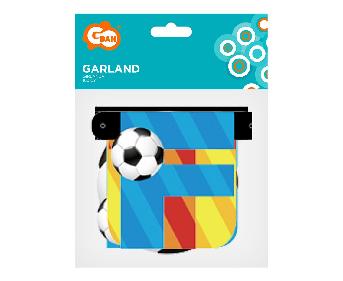 Paper garland Football Party, 160 cm