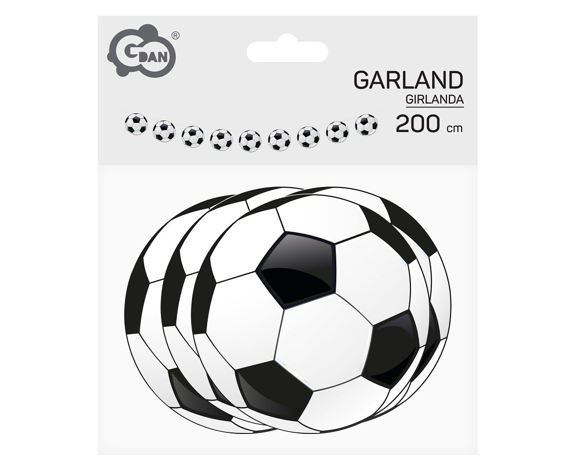 Paper garland Football, 200 cm