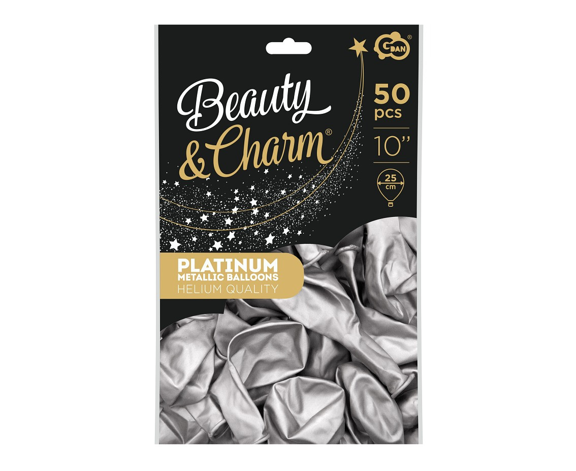 Balloons B&C 10", platinum silver, 50pcs