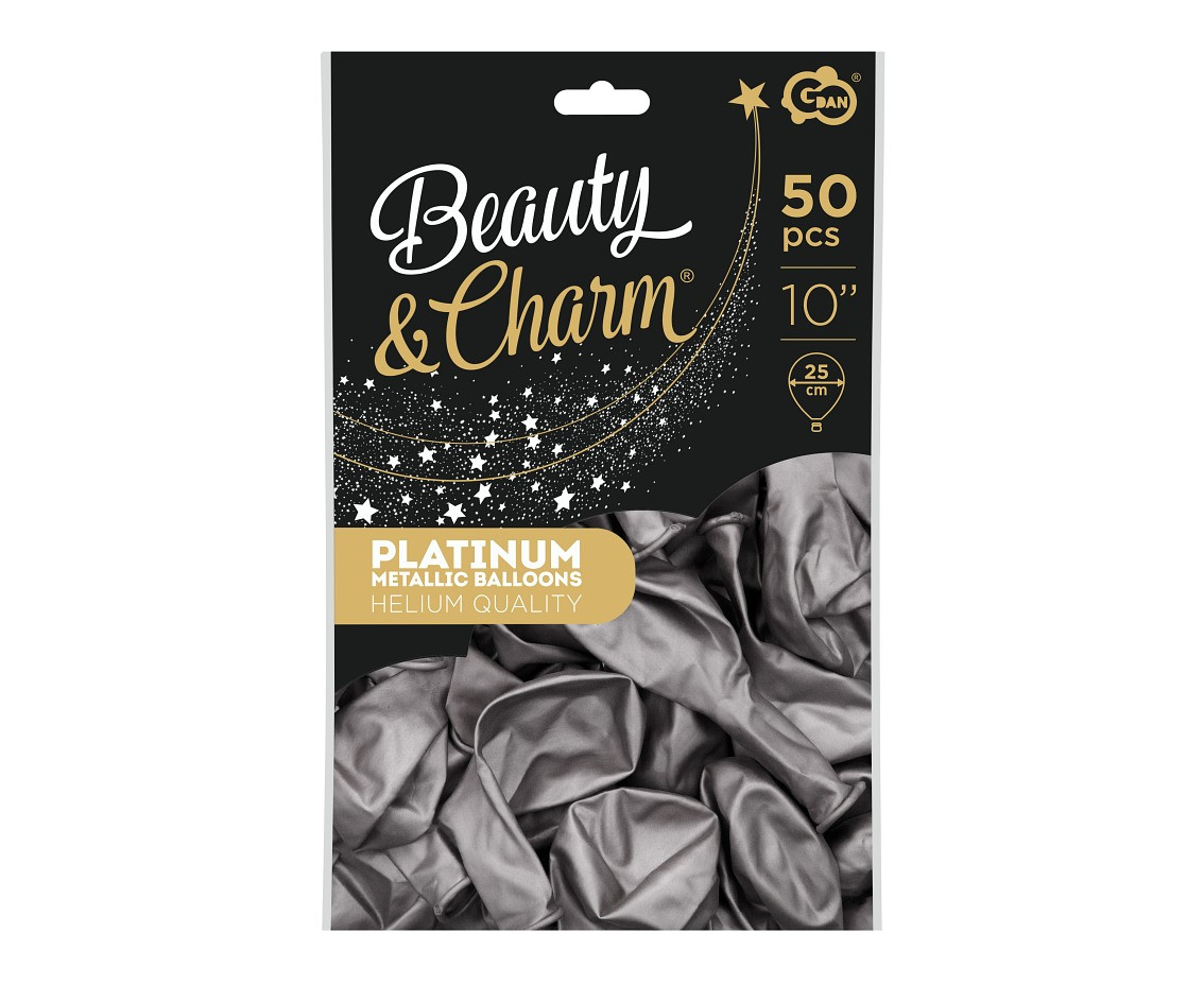 Balloons B&C 10", platinum charcoal grey, 50pcs