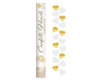 Pneumatic confetti gold and white hearts  / 40cm