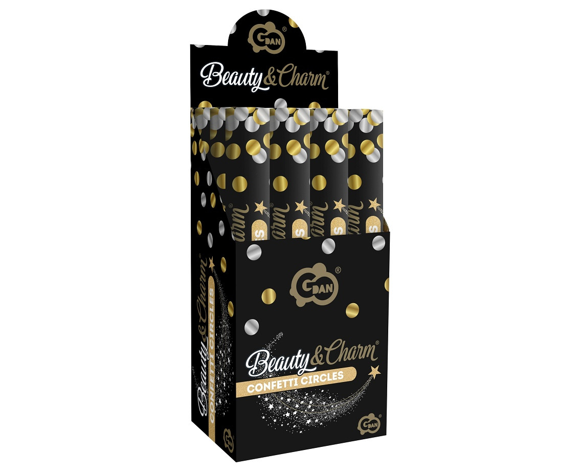 Confetti Cannon Gold and Silver metallic circles (foil) 40 cm