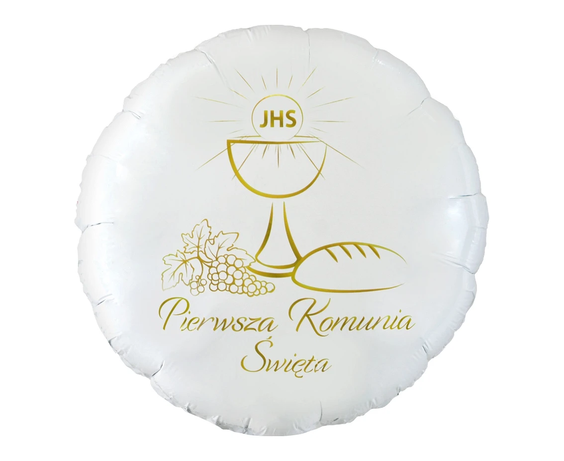 Foil balloon "Pierwsza Komunia Święta" (calyx), Round 18"