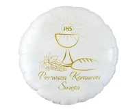 Foil balloon "Pierwsza Komunia Święta" (calyx), Round 18"