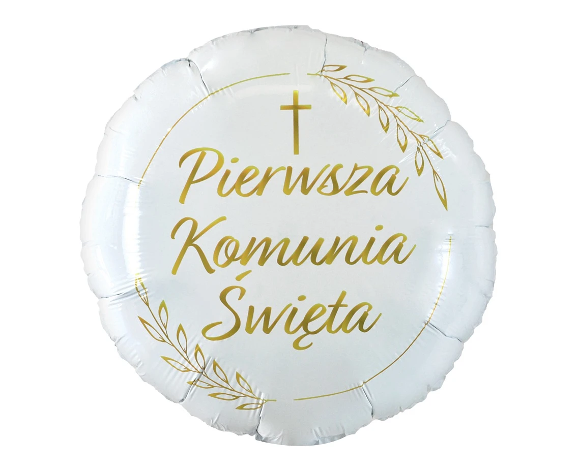 Foil balloon "Pierwsza Komunia Święta" (ears of corn), Round 18" EOL